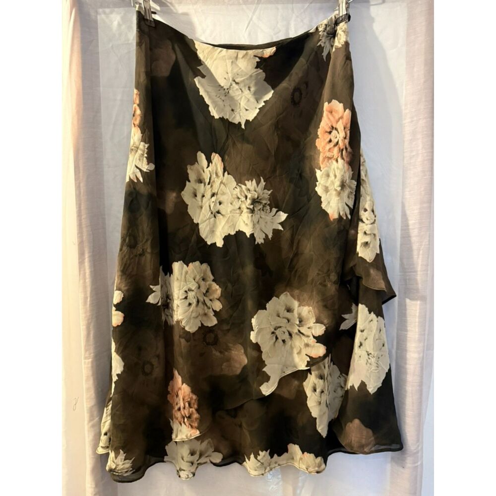 Evan-Picone Dark Floral Midi Skirt, Size 12